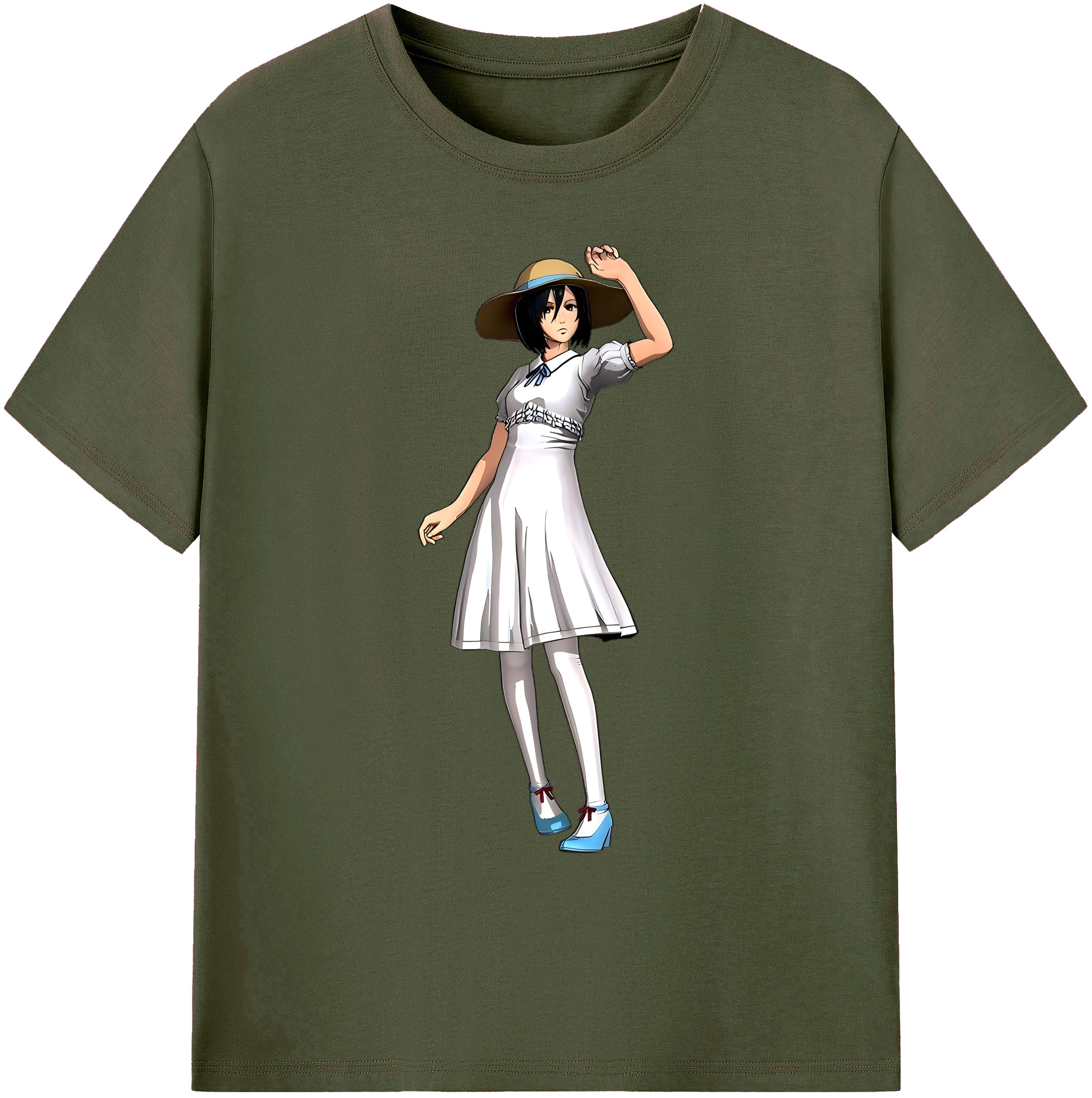 （画像用） 進撃の巨人 ミカサ·アッカーマン Attack on Titan Mikasa Ackerman 綿100％ メンズ半袖Tシャツ｜肌触りやわらか＆通気性